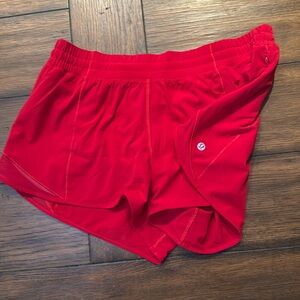 Like new, worn twice red lululemon shorts